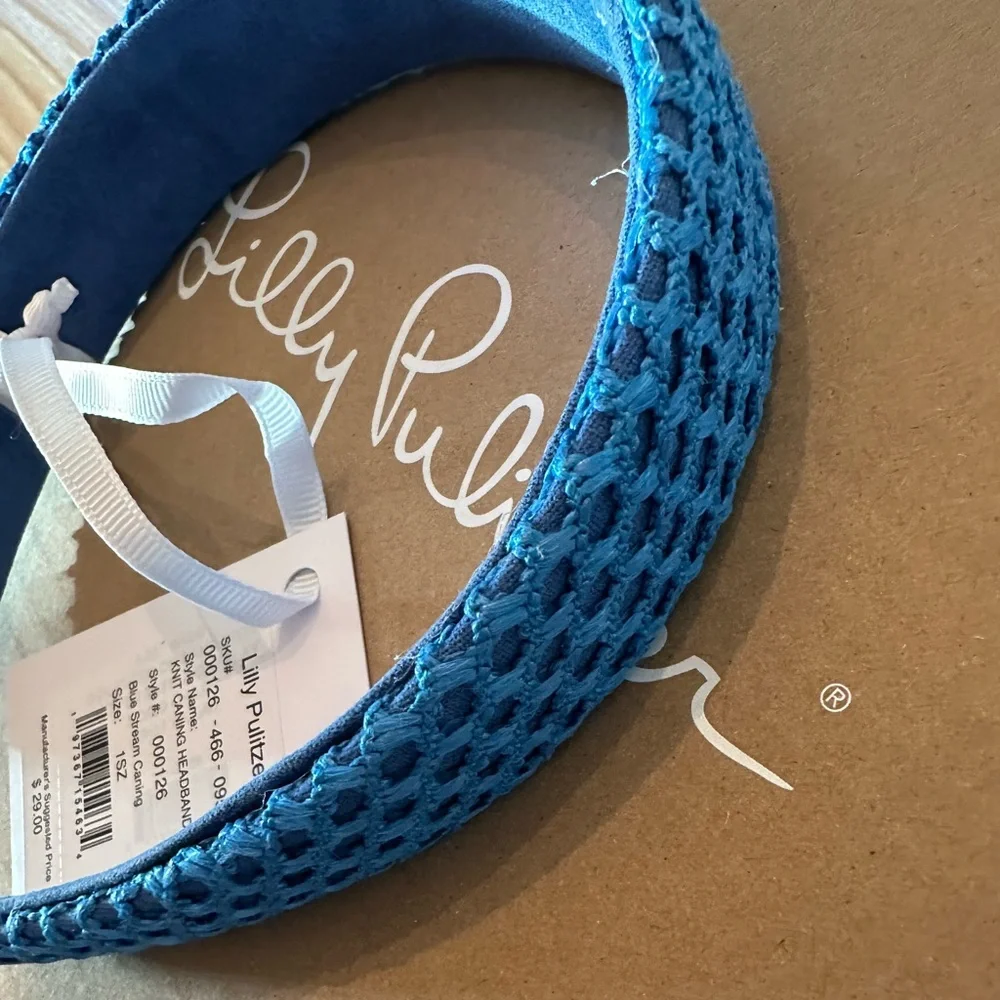 NWT Lilly Pulitzer knot caning headband Blue Stream - Picture 6 of 7